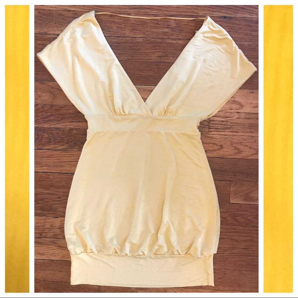 Guess Deep V Neck & Back Gold Top